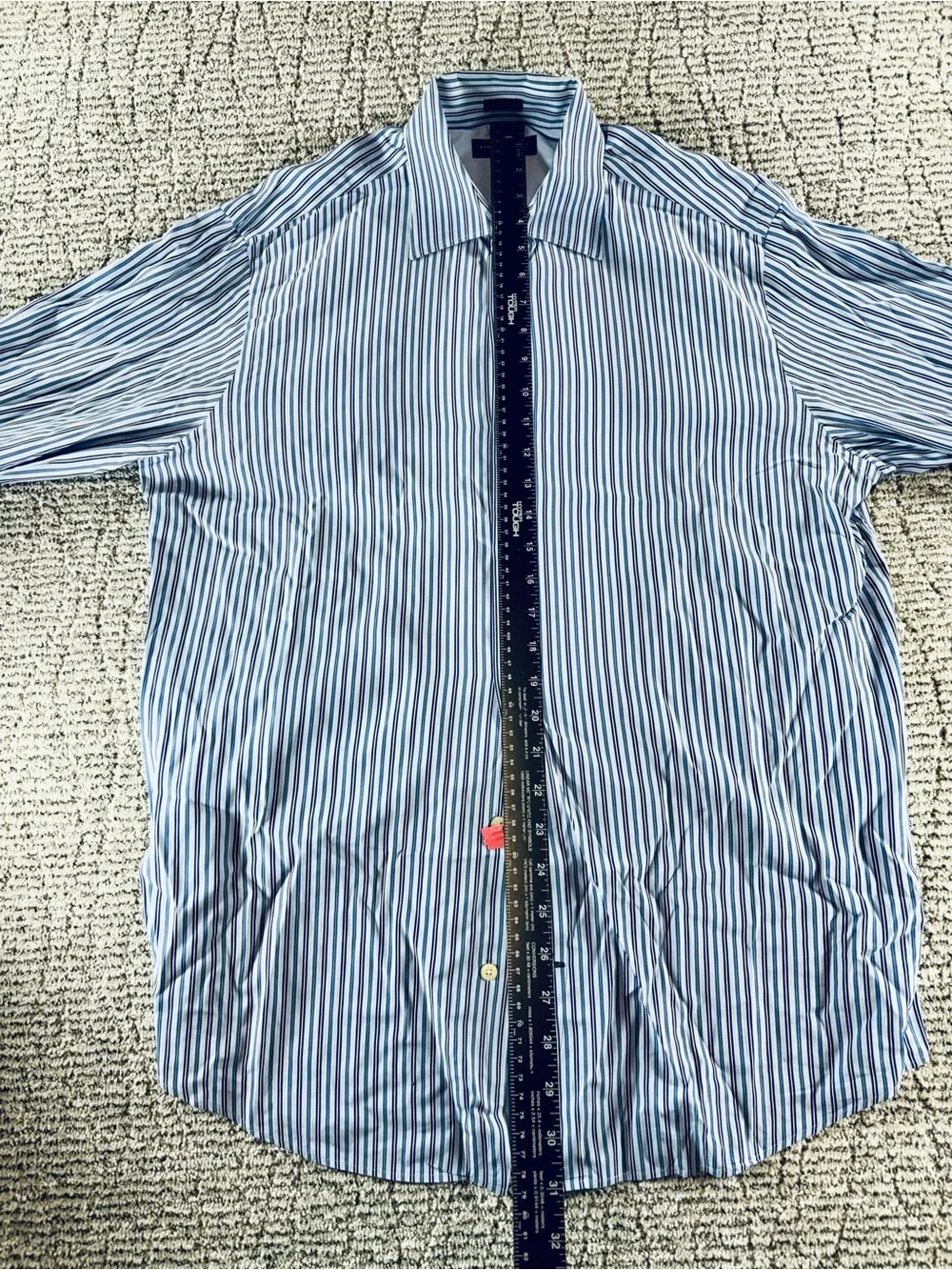Banana Republic Men’s Large (16/16.5) Blue Fitted Striped Button Down Shirt